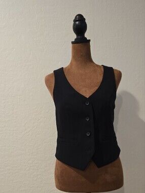 Express Black Button-Front Women's Vest